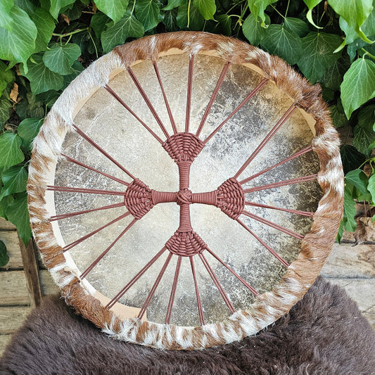 18" Goat Skin Frame Drum with Fur