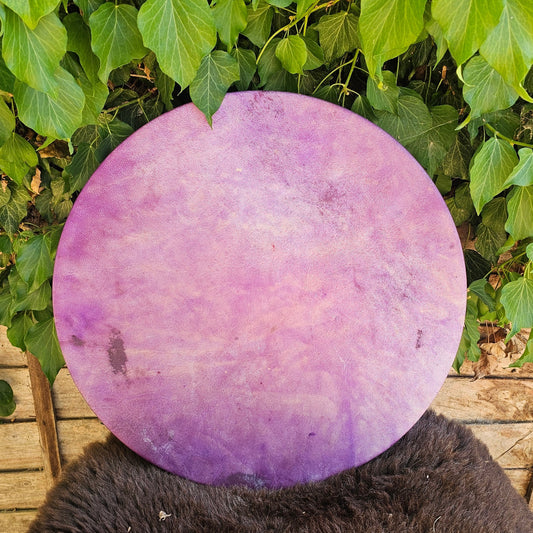 18" Purple Dyed Water Buffalo Vellum Drum