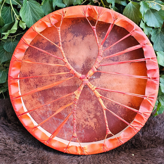 Full Moon Orange Drum 18" Dyed Vellum