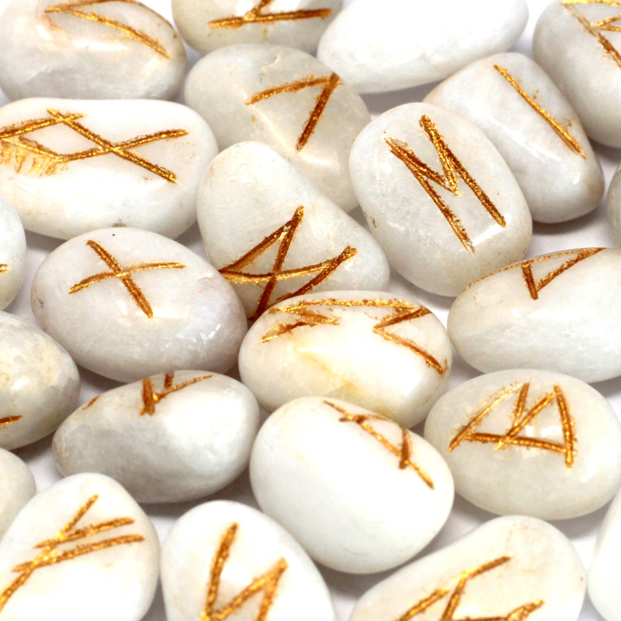 Runes Stone Set - White Agate