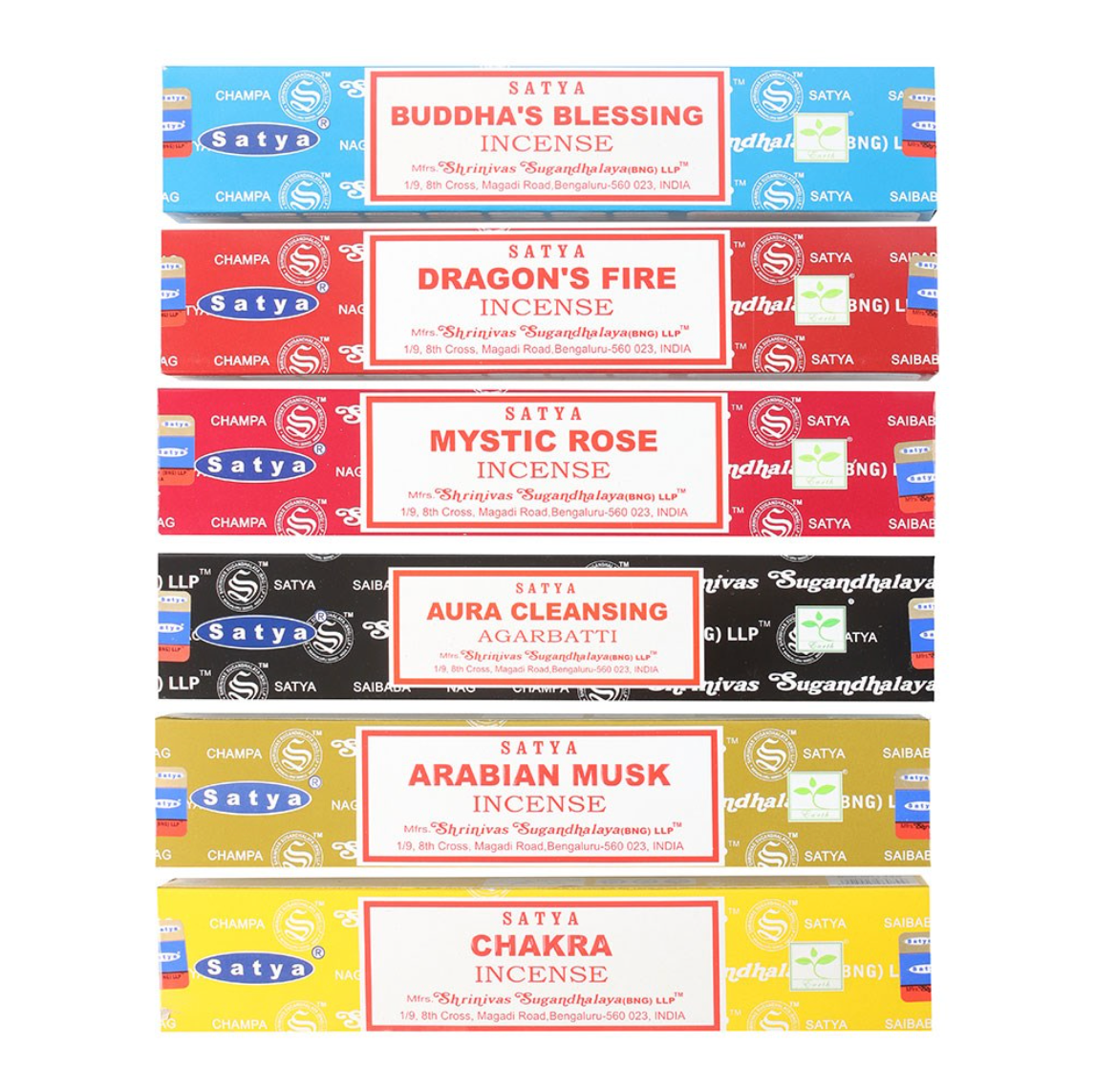 6 Pack of assorted fragrance incense sticks by Satya