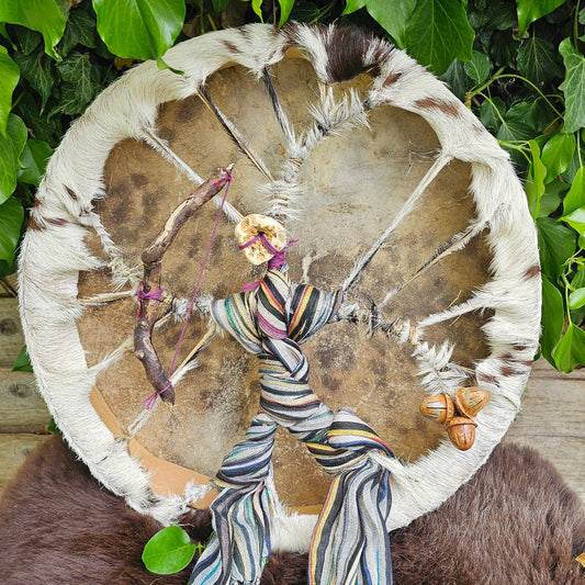 Goat Skin Furry Hunter Drum - 18"