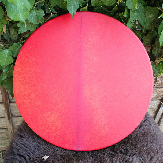 18" Red Dyed Water Buffalo Skin Frame Drum