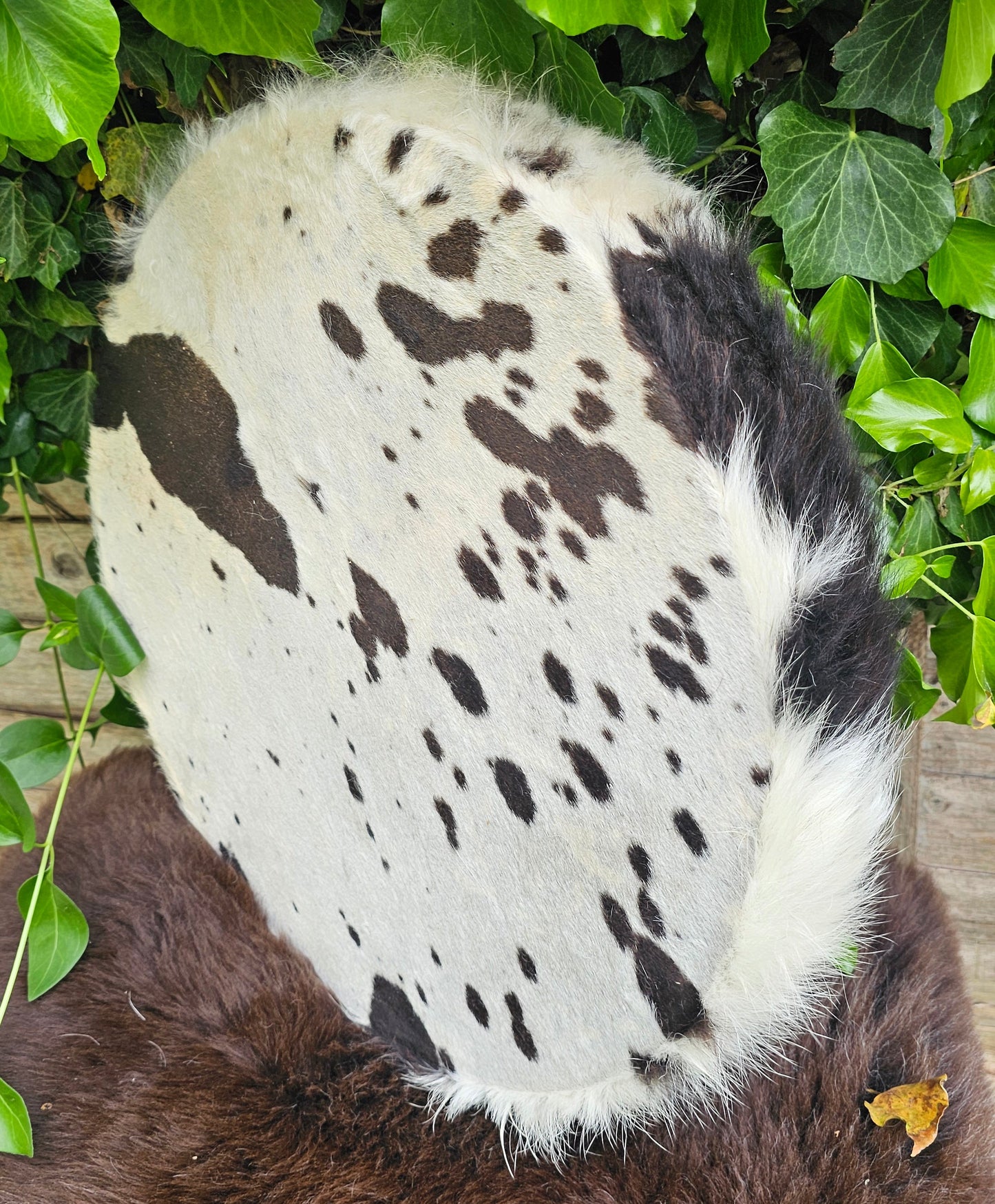 Cow Skin Fluffy Fur Drum - 18"
