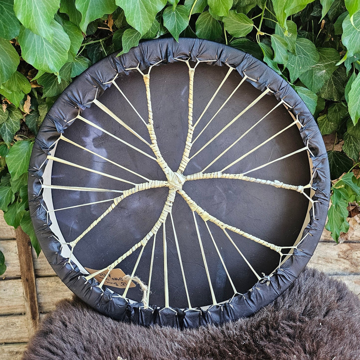 18" Black Dyed Water Buffalo Vellum Drum